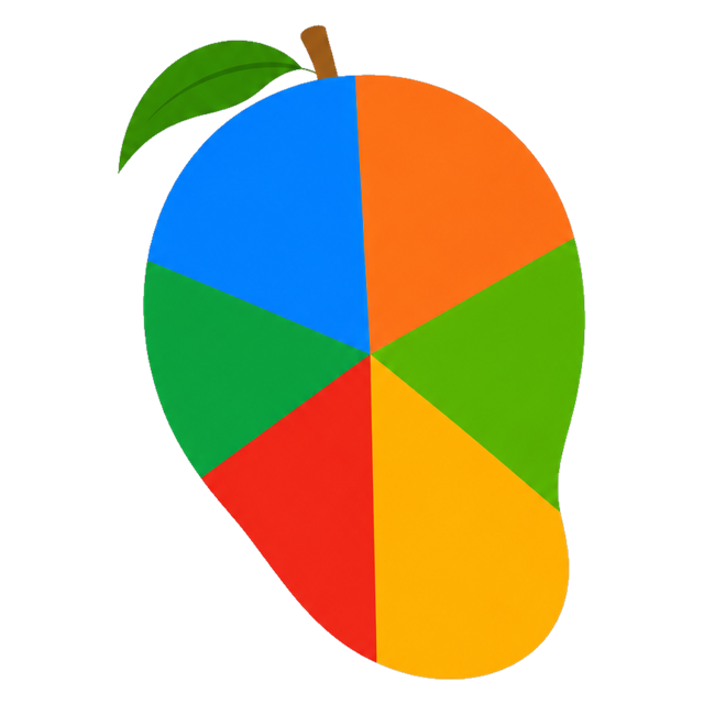 The MANGOS mango, cut into six slices, one per company